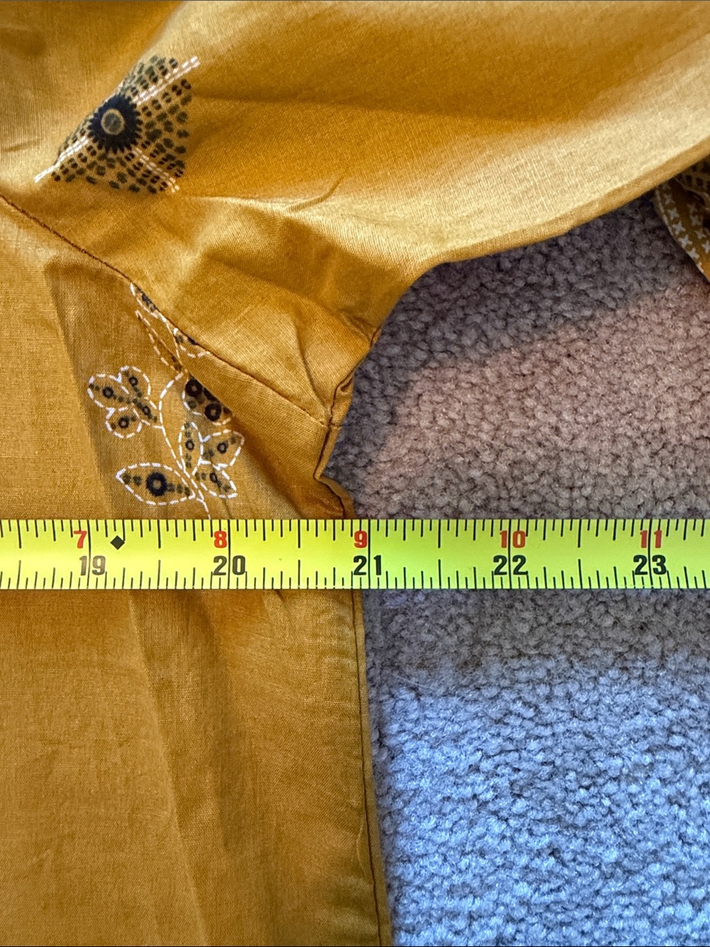 Lightweight Summer Mustard Yellow Kurta w/Tassel & Mirror Accent / Tunic / Lawn - Picture 10 of 10